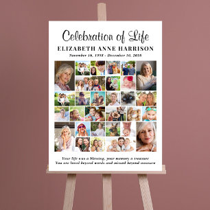 Celebration Of Life 30 Photo Collage Memorial Foam Board