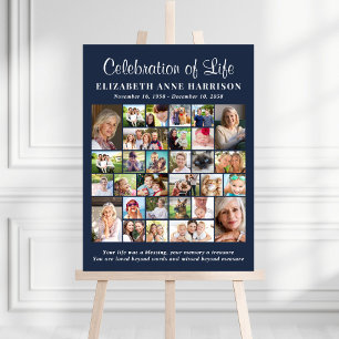 Celebration Of Life 30 Photo Collage Memorial Foam Board