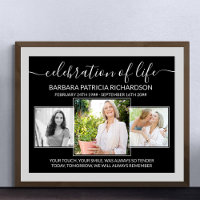Celebration of Life 3 Photo Memorial Verse Funeral