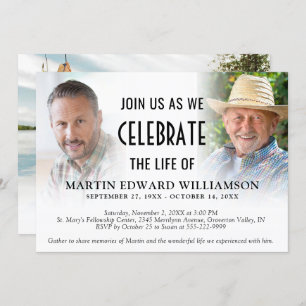 Celebration of Life 3 Photos Memorial Invitation