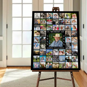 Celebration of Life 55 Photo Collage In Memory Foam Board