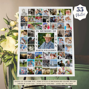 Celebration of Life 55 Photo Collage In Memory Foam Board
