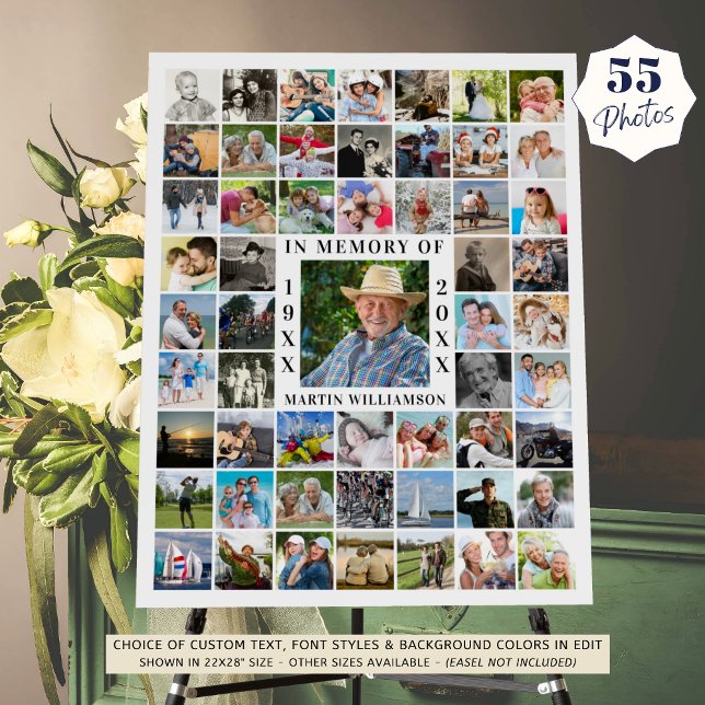 Celebration of Life 55 Photo Collage In Memory Foam Board (Creator Uploaded)