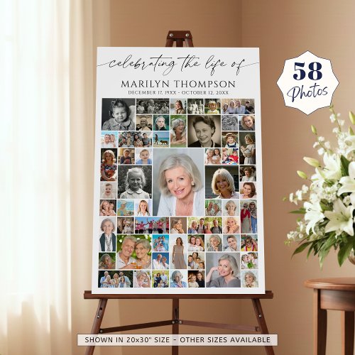 Celebration of Life 58 Photo Collage Memorial