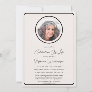 Celebration of Life 6 Photo Funeral Service Invitation