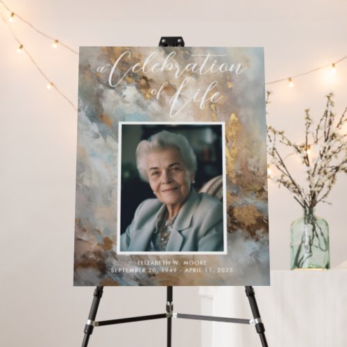 Celebration of Life Abstract Painting Funeral Foam Board