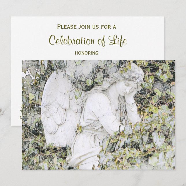 Celebration of Life - Angel in the Garden Invitation (Front/Back)