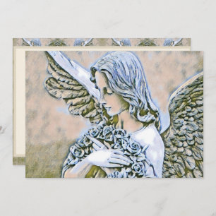 Celebration of Life - Angel with Flowers Invitation