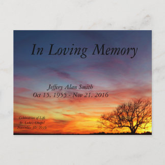 Celebration of Life Announcement Postcard