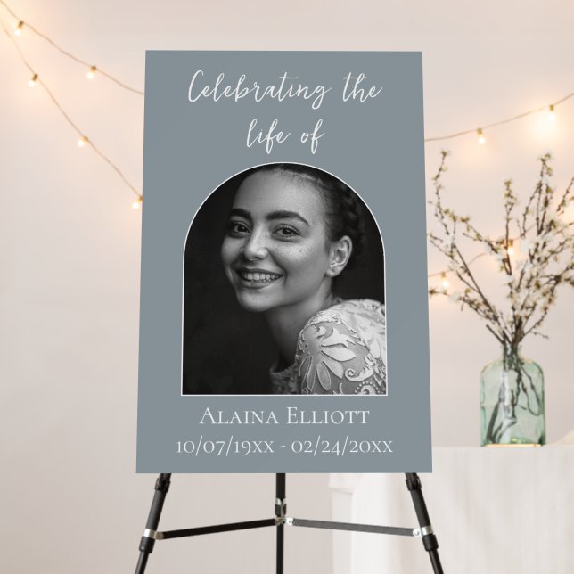 Celebration of Life Arch Funeral Photo Sign  (In Situ (Stand))