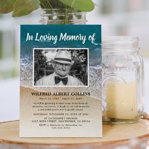 Celebration of Life Beach Ocean Funeral Invitation