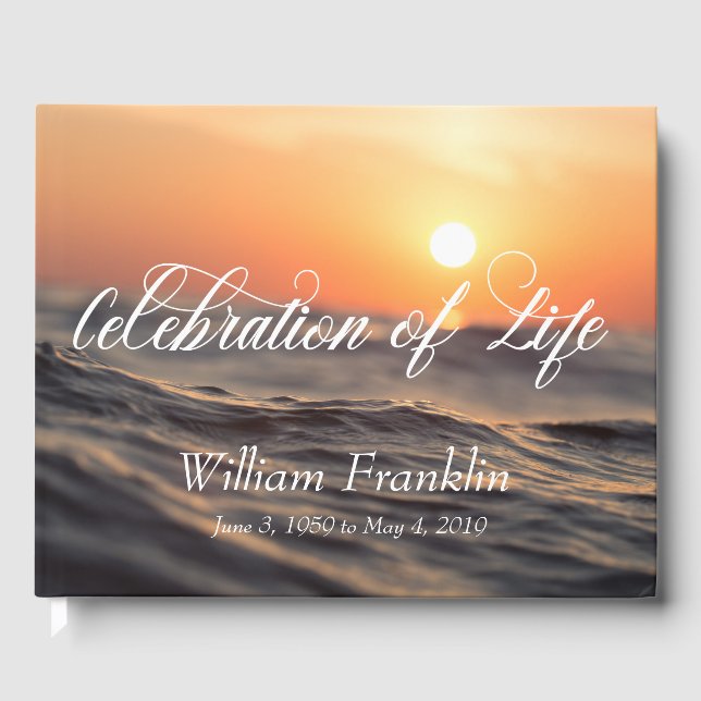 Celebration of Life Beach Sea Ocean Water Memorial Guest Book (Front)
