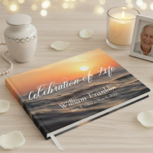 Celebration of Life Beach Sea Ocean Water Memorial Guest Book