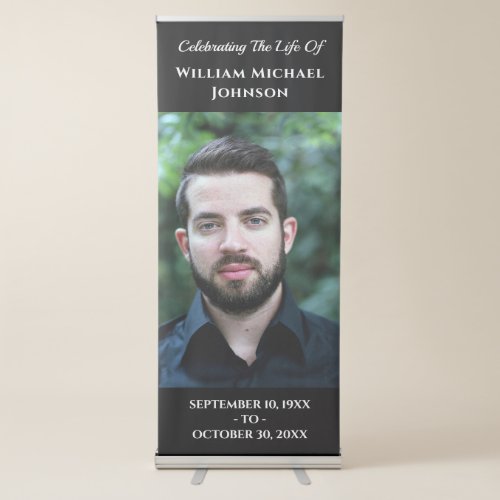 Celebration Of Life Bereavement Memorial Photo Retractable Banner