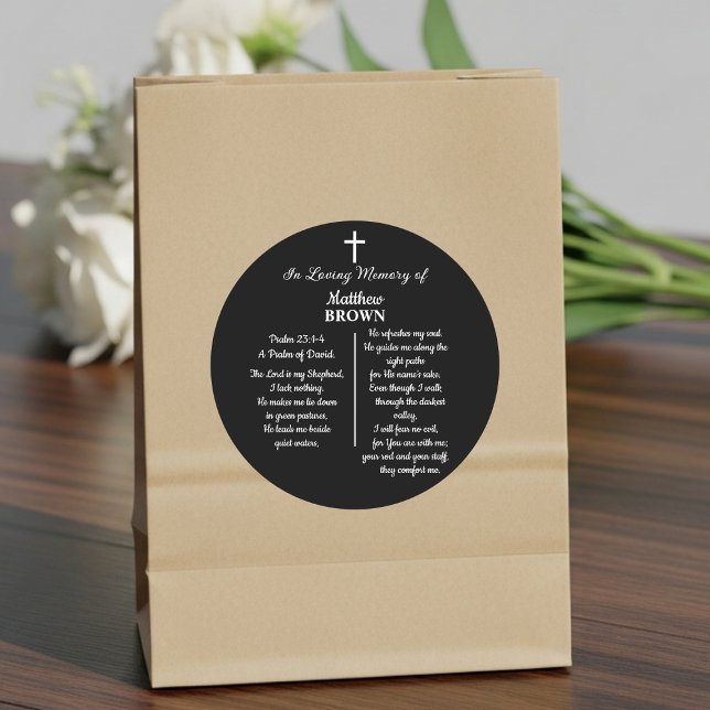 Celebration Of Life Bible Verse Funeral Classic Round Sticker (Creator Uploaded)