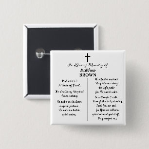 Celebration Of Life Bible Verse Funeral Keepsake Button