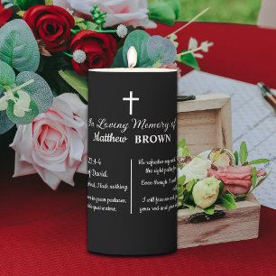 Celebration Of Life Bible Verse Funeral Keepsake Pillar Candle