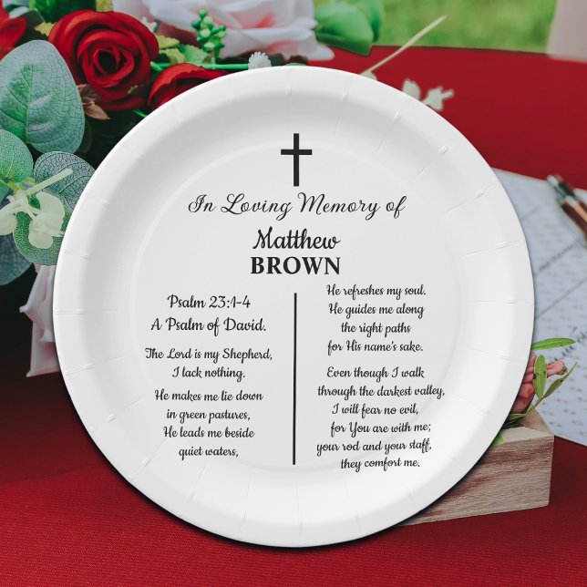 Celebration Of Life Bible Verse Funeral Paper Plates (Creator Uploaded)