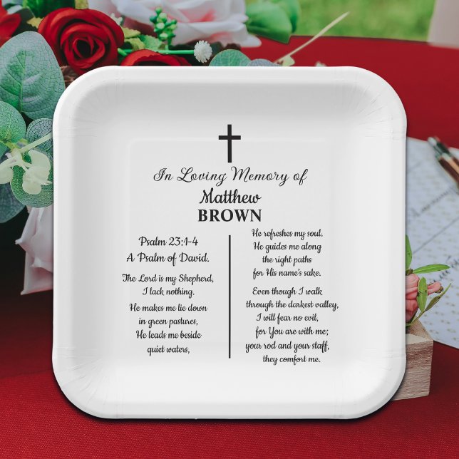 Celebration Of Life Bible Verse Funeral Paper Plates (Creator Uploaded)