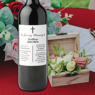 Celebration Of Life Bible Verse Funeral Wine Label