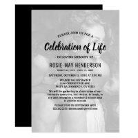Celebration of Life | Black Funeral Memorial Photo Invitation