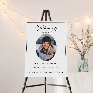 Celebration of Life Black White Memorial Funeral  Foam Board