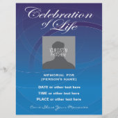 Celebration of Life Blue Circles Invitation Flyer (Front)