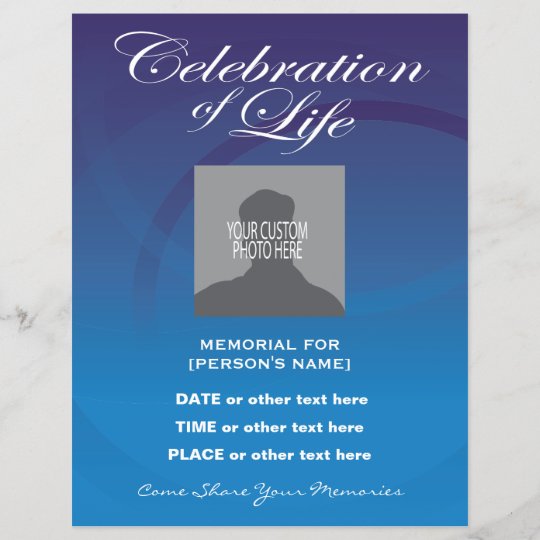 Celebration of Life Blue Circles Invitation Flyer | Zazzle.com