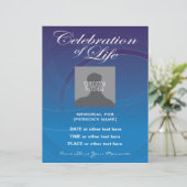 Celebration of Life Blue Circles Invitation Flyer (Standing Front)