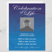 Celebration of Life Blue Circles Invitation Flyer (Front/Back)