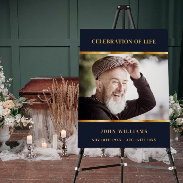 Celebration of life blue custom photo welcome foam board (Creator Uploaded)