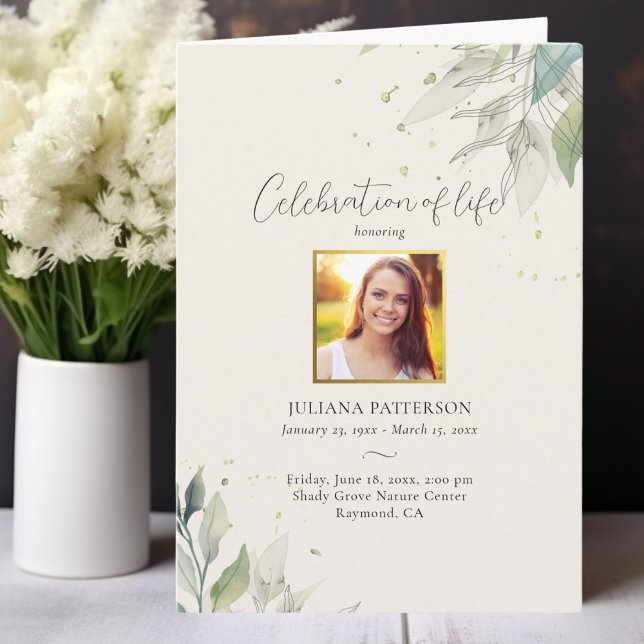 Celebration of Life Botanicals, Photos Funeral Program (Creator Uploaded)