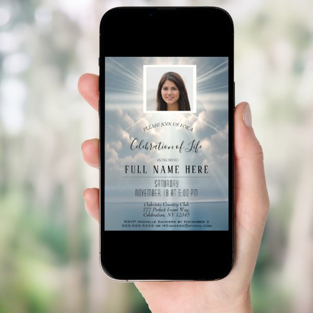 Celebration of Life - Calm Waters Invitation (Front Digital)