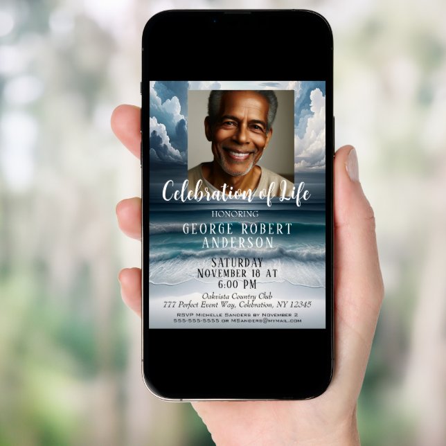 Celebration of Life - Calm Waters Invitation (Front Digital)