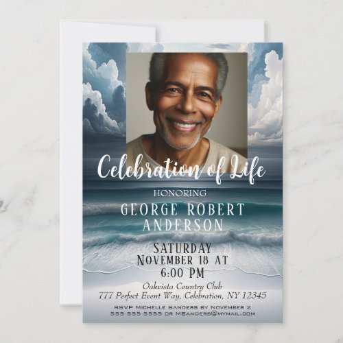 Celebration of Life _ Calm Waters Invitation