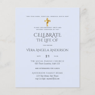 Celebration of Life Catholic Funeral Memorial Inv.