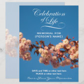 Celebration of Life Cherry Blossoms Invitation (Front/Back)