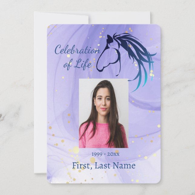Celebration of Life Classic Horse Logo Invitation (Front)