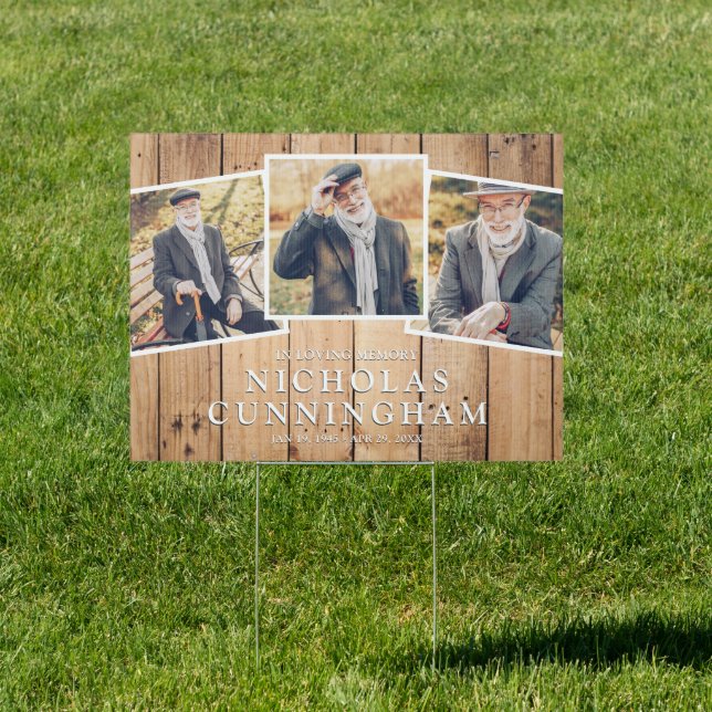 Celebration of Life Country Rustic Wood Photo Sign (Insitu)