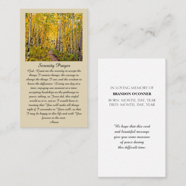 Celebration of Life Countryside Sympathy Card (Front/Back)