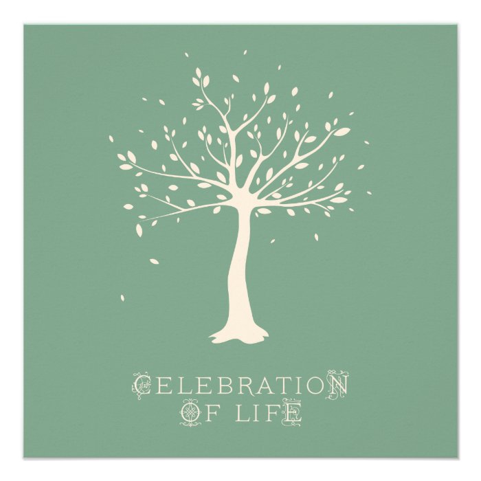 Celebration of Life   Custom   Elegant Tree Motif Custom Announcement