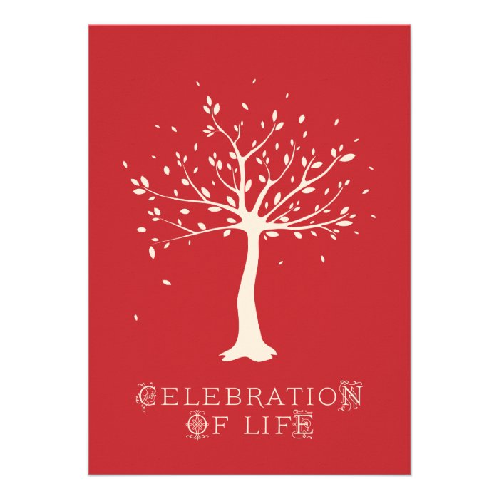 Celebration of Life   Custom   Elegant Tree Motif Invite