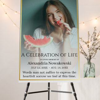 Celebration of Life Elegant and Tasteful Funeral Foam Board