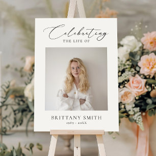 Celebration of Life Elegant Memorial Photo Sign