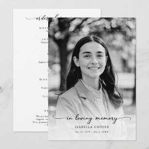 Celebration of life Elegant Photo Memorial Funeral Program