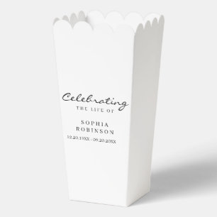 Celebration of Life Elegant Script Funeral  Favor Boxes