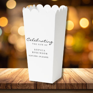 Celebration of Life Elegant Script Funeral Favor Boxes