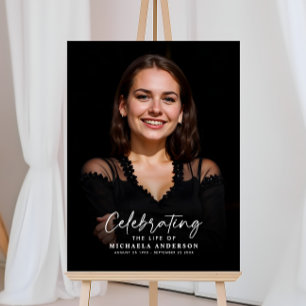 Celebration Of Life Elegant Script Memorial Photo Foam Board