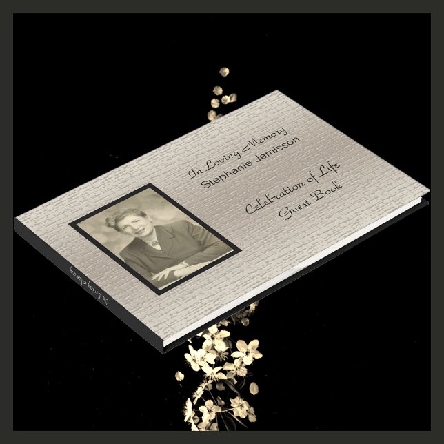 Celebration of Life, Elegant Silver With Photo Guest Book (Creator Uploaded)