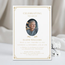 Celebration of Life Elegant White Funeral Photo